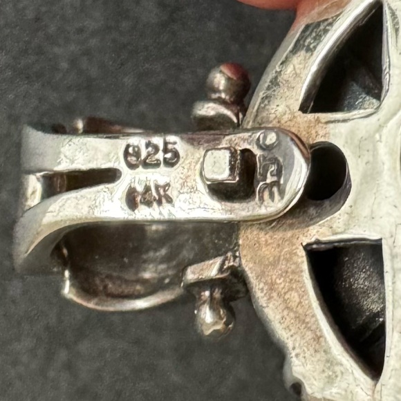 Samuel Benham 14K Gold Sterling Silver Amethyst Necklace BJC Blue Topaz Enhancer - Picture 9 of 13